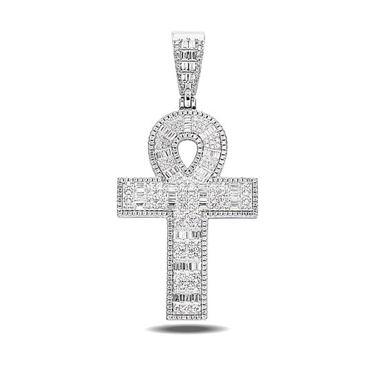 Juwelier Zwartevalk zilveren (gerhodineerd) ankh kruis hanger - 24.259
