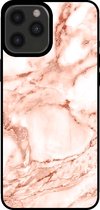 Smartphonica Telefoonhoesje voor iPhone 12 Pro Max marmer look - backcover marmer hoesje - Wit Rosé Goud / TPU / Back Cover geschikt voor Apple iPhone 12 Pro Max