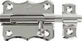 AMIG schuifslot/plaatgrendel - staal - 3 x 3.3 cm - vernikkeld - zilver - deur - poort