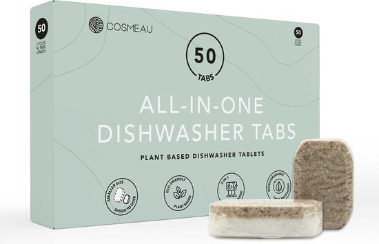 Cosmeau Pastilles Lave-Vaisselle 50 Lavages Détergent Vaisselle Végétal en Feuilles Eco - Cosmo Cosmea Kosmo