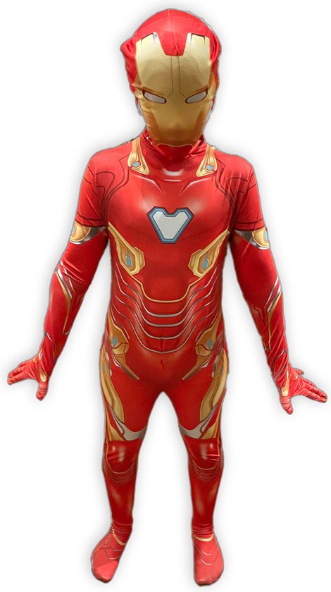 Superheldendroom - Iron Man - 128/134 (7/8 Jaar) - Verkleedkleding - Superheldenpak