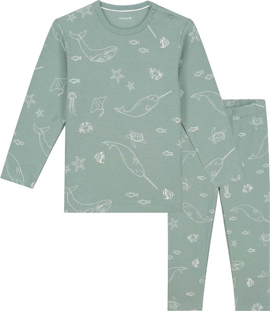 Prénatal peuter pyjama onderwater rib - Jongens - Midgreen - Maat 74