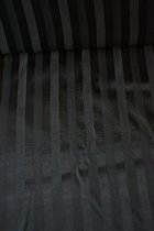 Satijn viscose zwart gestreept glanzend 1 meter - modestoffen voor naaien - stoffen Stoffenboetiek