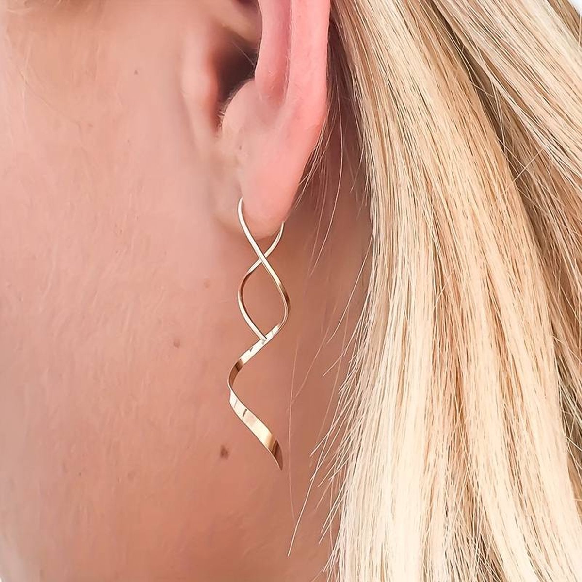 18K Gold Plated 'Spiral Threader' Earrings