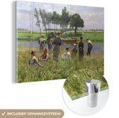 MuchoWow® Tableau sur Verre - Le Pique-Nique - Peinture d'Emile Claus - 120x80 cm - Peintures sur Verre Acrylique - Photo sur Glas