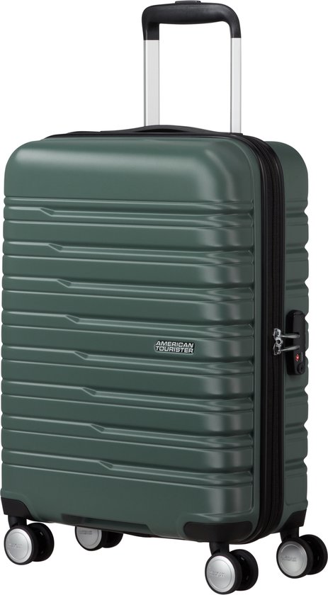 American Tourister Flashline 4 wielen Cabinewagen 55 cm - Harde bagage - TSA slot - dark forest