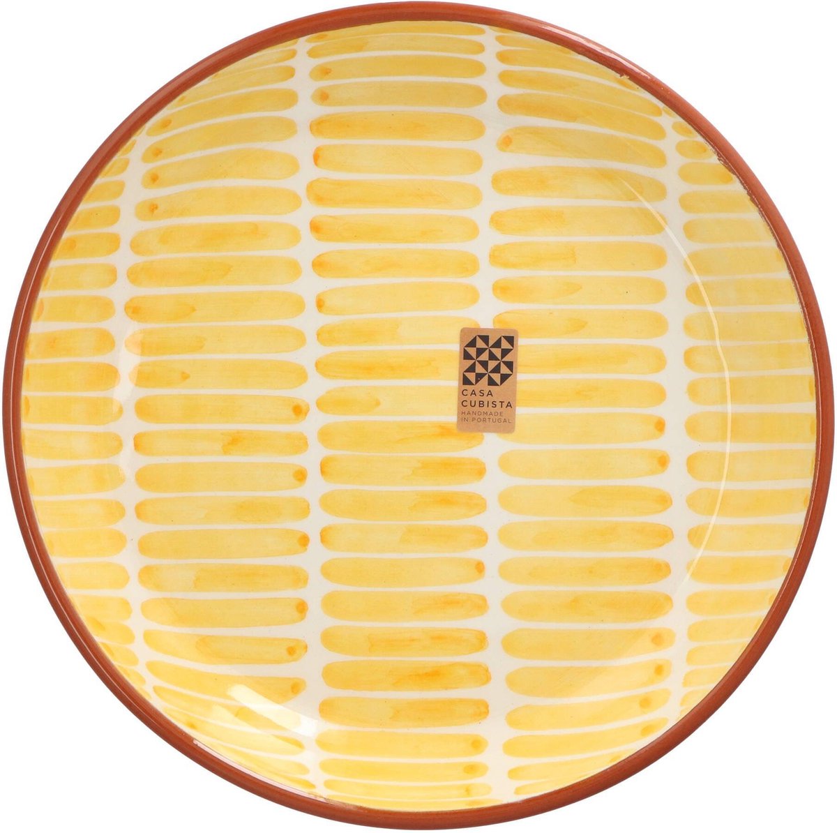 Casa Cubista - Schaal met streepjespatroon geel 27cm - Schalen