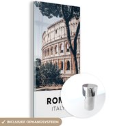 MuchoWow® Glasschilderij 40x80 cm - Schilderij acrylglas - Rome - Italië - Colosseum - Foto op glas - Schilderijen
