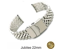 22mm Jubilee Horlogeband universeel horlogeband - Band aanzet 22 mm - Horlogebandje RVS316l | ook voor de volgende smartwatches geschikt Samsung Seiko Citizen S3 GT,Huawei Wami 2 ticwatch1 Amazfit 1/2,Honor Dream