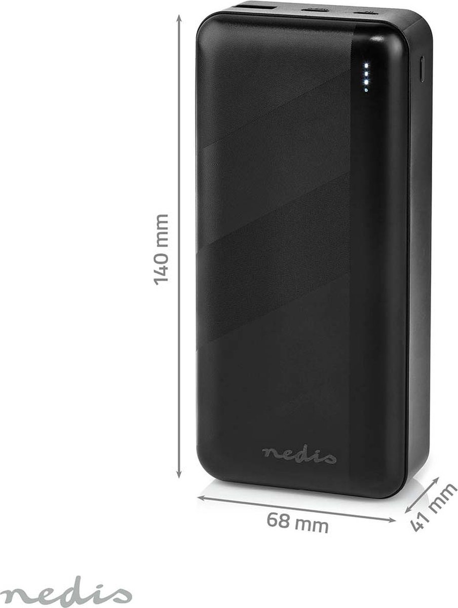 Nedis Powerbank 65W 32.000 mAh met Snellader USB-C/USB-A - afbeelding 3
