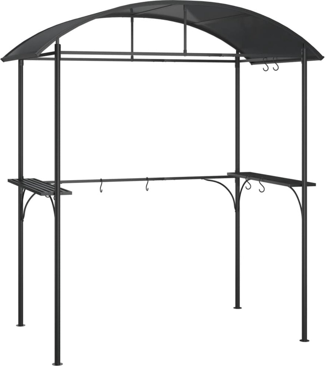 vidaXL Barbecuepaviljoen met zijplanken 220x115x230 cm staal antraciet