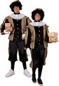 Piet verkleed kostuum luxe 3-delig - zwart/goud - polyester - Pietenpakken voor volwassenen 56