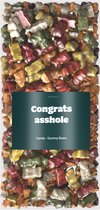 Grappig Verjaardag Cadeau Man & Vrouw - By Maroo Snoep Pakket met Tekst - Congrats Asshole - Giftset vrouwen, mannen, moeder, vader, vriendin, vriend - Happy Birthday