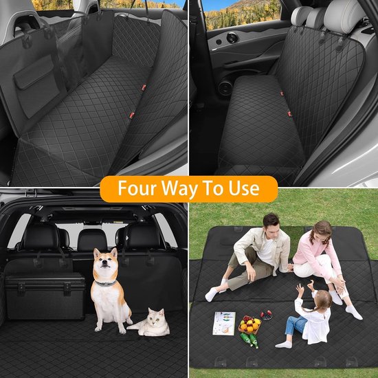 Lydonberg Hond Auto Achterbank Cover met Zijkleppen - Waterdicht Krasbestendig Antislip Universele Past Alle Auto's (Zwart