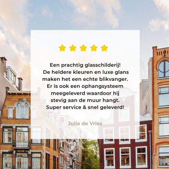 MuchoWow® Peinture sur Verre - Canal Houses Amsterdam - 150x100 cm - Peintures sur Verre Acrylique - Photo sur Glas