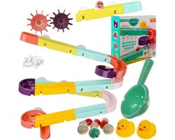 foto van Badspeelgoed met Eendjes - Waterval Glijbaan Spelletjes - Waterglijbaan Kinderbad Speelgoed - Knikkerbaan voor in Bad - Badspeeltjes - Bad Speelgoed - Water Knikkerbaan - Kinder Waterspeelgoed