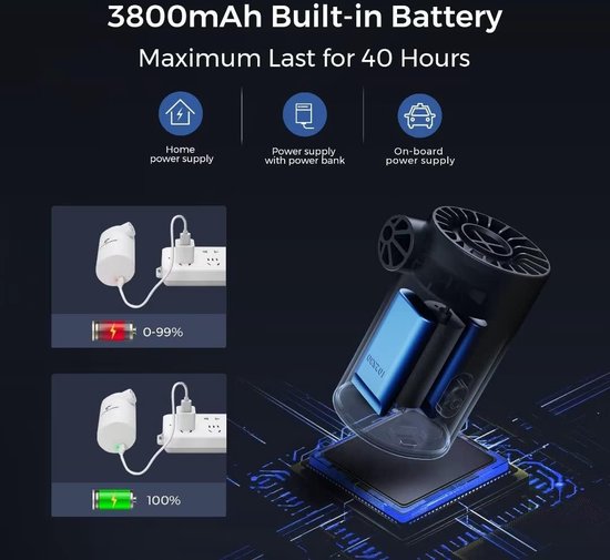 Flextail Gear luchtbed pomp Evo Pump 2023 - Elektrische luchtpomp pomp luchtbed 3800 mAh - Luchtbedpomp oplaadbaar - Oranje van Flextail Gear — afbeelding 3