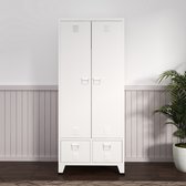Armoire métallique Hankasalmi avec 2 tiroirs 180x90x40 cm blanc