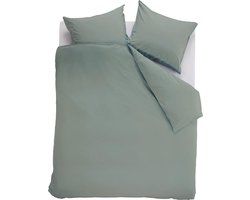 Ambiante Cotton Uni dekbedovertrek - Effen - Tweepersoons - 200x200/220 cm - Groen