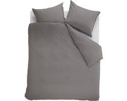 Ambiante Cotton Uni dekbedovertrek - Effen - Tweepersoons - 200x200/220 - Grijs