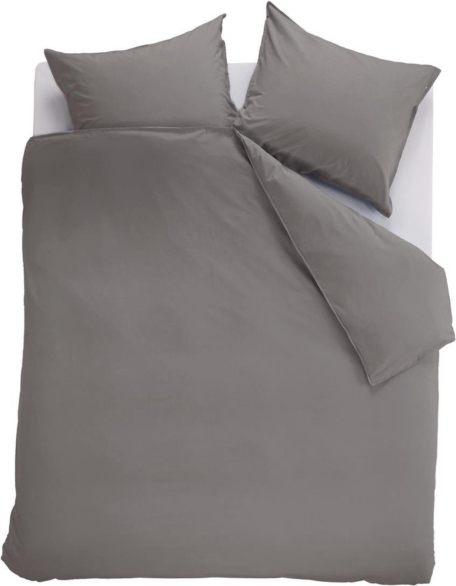 Ambiante Cotton Uni dekbedovertrek - Effen - Tweepersoons - 200x200/220 - Grijs
