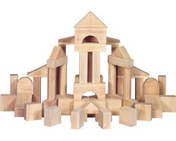 Melissa & Doug - Standaard massief houten bouwblokken met houten opbergdoos (60-delig) - Klassieke houten blokken voor kleuters vanaf 2 jaarspeelgoed om vormen te sorteren en te stapelen voor peuters en kinderen vanaf 2 jaar