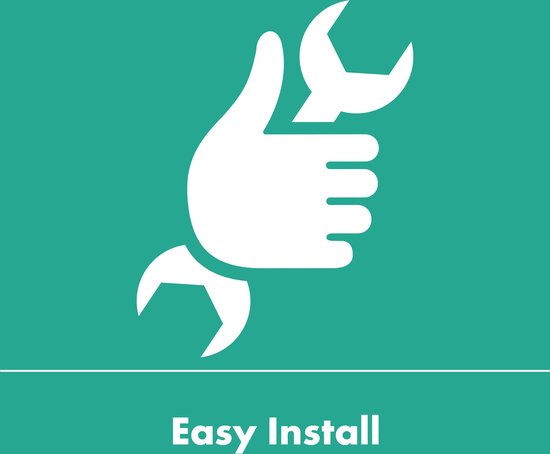 Iconen die "Easy Install" aanduiden met een hand en moersleutels.
