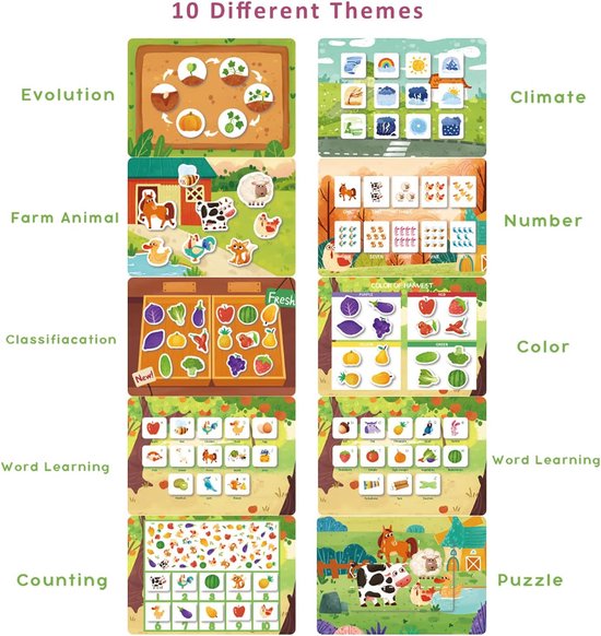 Busy Book voor peuters-Montessori speelgoed Quiet Book - Stickerboek voor kinderen van 2, 3 jaar - Sinterklaas cadeautjes kind- kinderstickers, doeboek, sensorisch speelgoed, educatief speelgoed, rustig boek voor jongens en meisjes- Speelgoedboek van Merkloos — afbeelding 3
