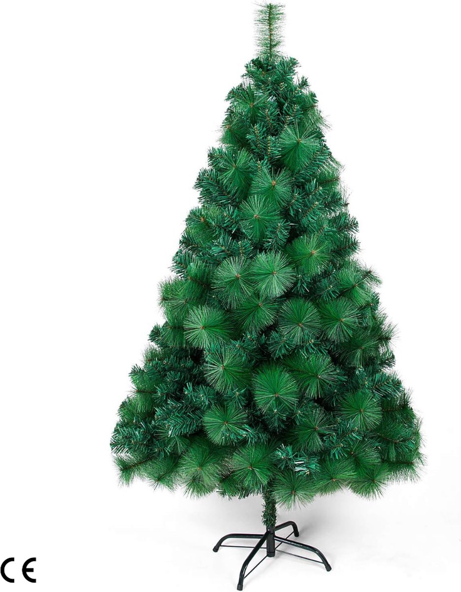 Kunstkerstbomen - Realistische Naalden - PVC Groene Kerstboom met Stevige Metalen Standaard - 180 cm - Perfect voor Kerstdecoratie