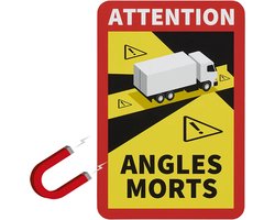 VCTparts® Magneetsticker Attention Angles Morts! Vrachtwagen Dodehoek Waarschuwingsplaat