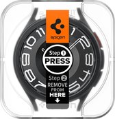 Spigen Glass Protector - Convient pour Samsung Watch6 47 mm - Avec cadre de montage - Fabriqué sur mesure - Protection optimale contre les rayures et les taches - Pack de 2