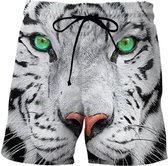 Witte Tijger Zwembroek - Prachtig ontwerp - Prachtige korte broek - Leeuw - Luipaard - Safari - Vakantie - Heren