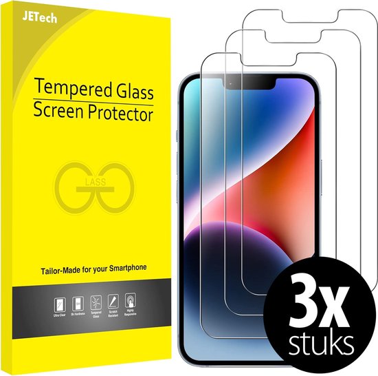 3x Screenprotector geschikt voor iPhone 14 (6,1 inch) - iPhone 14 Screenprotector Glas Tempered Glass Gehard - Screen Protector 9H Gehard Glas