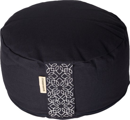Samarali Rond Meditatiekussen van biologisch katoen - Verstelbaar, ergonomisch & comfortabel, GOTS-gecertificeerd, gevuld met boekweit, 30x14 cm - Ideaal voor yoga en meditatie van Samarali — afbeelding 4