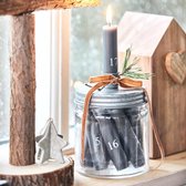 Adventskaarsen 1-24 grijs/wit - adventskalender