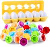 Ariko Puzzle éducatif d'œufs - couleurs et formes - 12 pièces - dans une boîte de rangement assortie