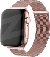 Tapis de course milanais Bandz adapté à Apple Watch 1/2/3/4/5/6/8/9/SE/ Ultra (2) - Taille 42 / 44 / 45 / 49 mm - Matériau en acier tressé de haute qualité - Bracelet milanais avec fermeture magnétique - bracelet Apple Watch milanais or rose