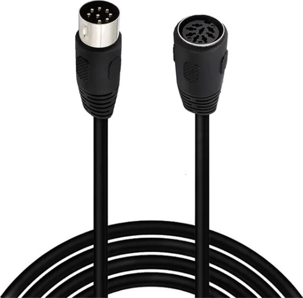DIN 8-pins luidspreker verlengkabel / zwart - 1,5 meter