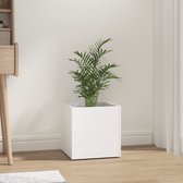 The Living Store Plantenbak - Wit - 40x40x40 cm - Hout