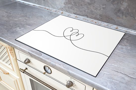 Inductiebeschermer - Love art - 85x52 cm - Inductiebeschermer - Inductie Afdekplaat Kookplaat - Inductie Mat - Anti-Slip - Keuken Decoratie - Keuken Accessoires
