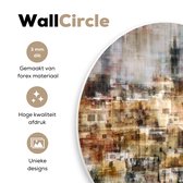 WallCircle - Wandcirkel ⌀ 30 - Stad - Kunst - Huizen - Beige - Ronde schilderijen woonkamer - Wandbord rond - Muurdecoratie cirkel - Kamer decoratie binnen - Wanddecoratie muurcirkel - Woonaccessoires
