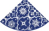 Jupe de sapin de Noël The Living Store - Blauw - 150 cm de diamètre - Avec motif de neige - Chaussette de Noël incluse