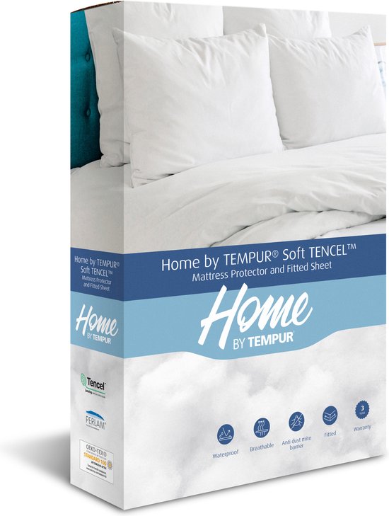 Protège-matelas Home by TEMPUR® - Wit - 80 x 210 x 25 cm - Soft TENCEL™ - Imperméable - Régulateur de chaleur - Protection anti-acariens