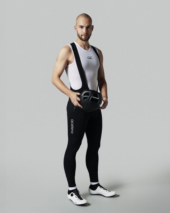 Acelera Intermediate Fietsbroek Lang heren met Zeem en Bretels - Thermo Lange Wielerbroek - Winter Fietsbroek Lang - Zwart - Maat XL — afbeelding 4