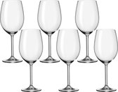 Bordeaux-glazen, rode wijnkelk met steel, vaatwasmachinebestendige wijnglazen, set van 6, 640 ml, 063317