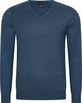 Mario Russo V-Hals Pullover - Trui Heren - Sweater Heren - Jeans Blauw - M
