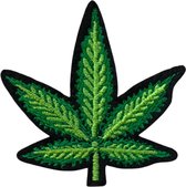 Weed Wiet Hennep Cannabis Blad Strijk Embleem Patch M 6.8 cm / 6.8 cm / Groen
