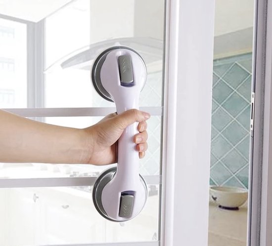 Badkamer handgreep met zuignappen - Reuma ondersteuning - Veiligheid hulpmiddel - Ondersteuning bij krachtverlies - Grijs - Extra grip - Badkamer handgreep - Merkloos