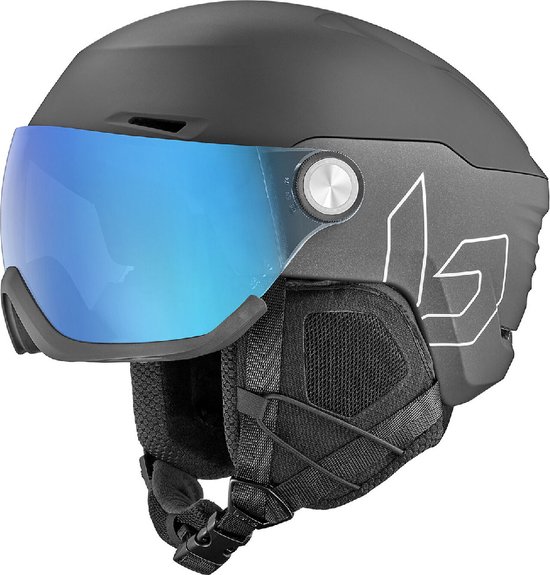 Bollé V-Ryft Pure Skihelm met vizier 2023 | Photochromic Blue Cat.1-3 | Black Coal Matte | Maat: 55 - 59 cm