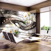 Fotobehangkoning - Behang - Vliesbehang - Fotobehang - Breeze and orchid - Diamanten - Orchidee - 400 x 280 cm